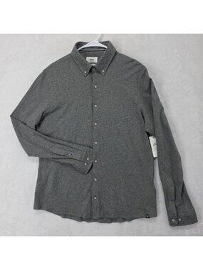 BRAX Mens Casual Button Front Shirt DANIEL Gray L 41/42 Light Flannel Modern Fit